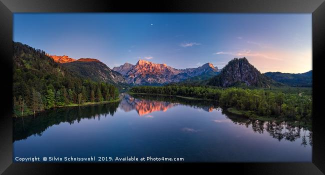 Evening at the Almsee Framed Print by Silvio Schoisswohl