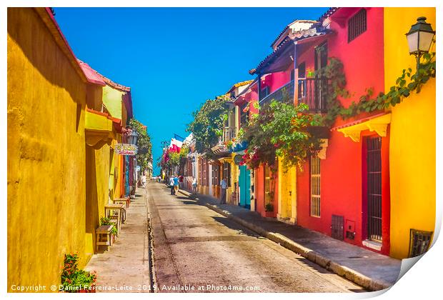 Colonial Style Colorful Houses in Cartagena de Ind Print by Daniel Ferreira-Leite