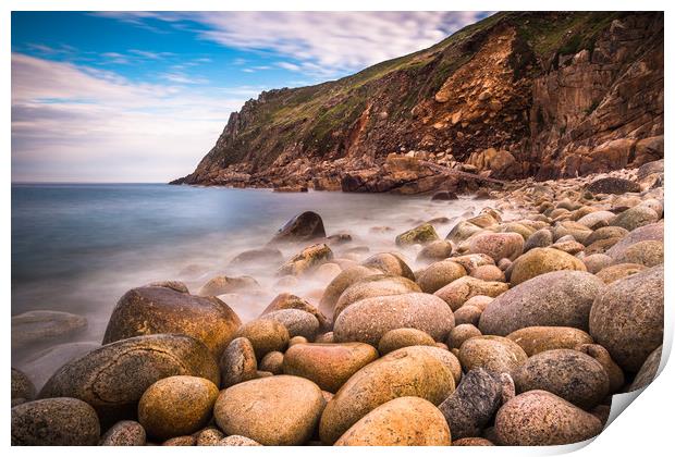Porth Nanven Pebbles Print by Andrew Michael