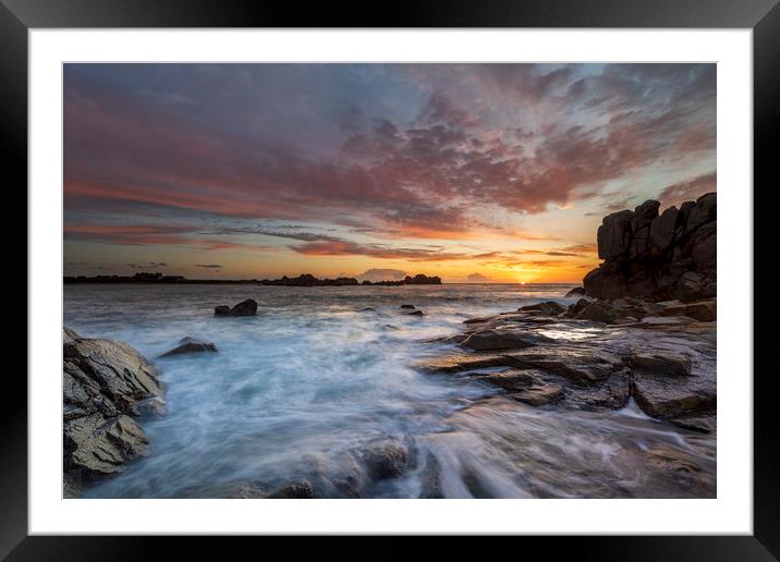 Grande Rocques Sunset. Framed Mounted Print by Michael Tonge