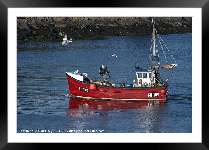 Fishing boat Maria Q Framed Mounted Print by Chris Day