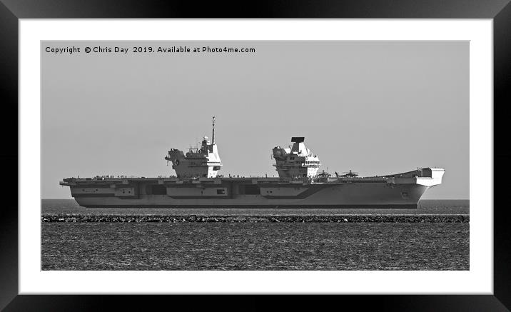 HMS Queen Elizabeth Framed Mounted Print by Chris Day