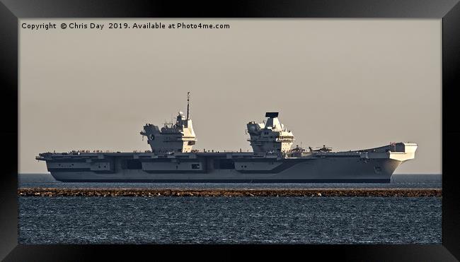 HMS Queen Elizabeth Framed Print by Chris Day