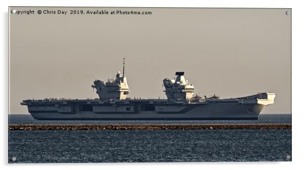 HMS Queen Elizabeth Acrylic by Chris Day