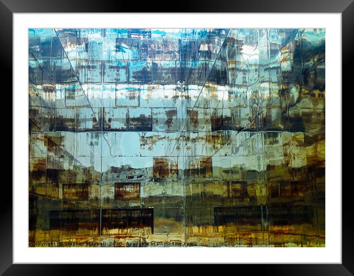 Metallic Tiles Framed Mounted Print by Stephen Maxwell