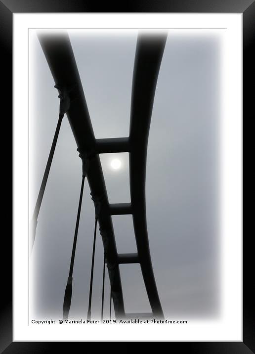 White sun over the bridge Framed Mounted Print by Marinela Feier
