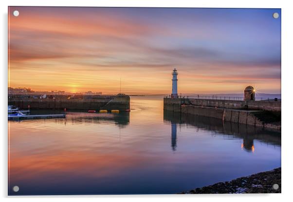 Newhaven at twilight Acrylic by Miles Gray