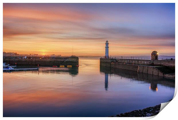 Newhaven at twilight Print by Miles Gray