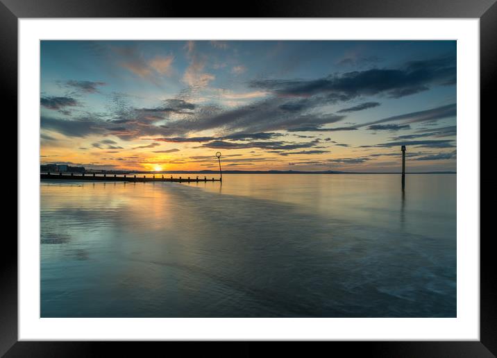 Portobello beach at Sunset Framed Mounted Print by Miles Gray