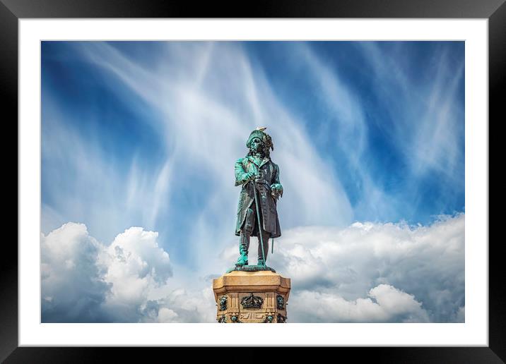 Karlskrona Stotorget King Karl XI Statue Framed Mounted Print by Antony McAulay