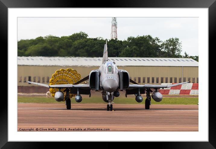 F-4E Phantom just after landing at RAF Fairford  Framed Mounted Print by Clive Wells