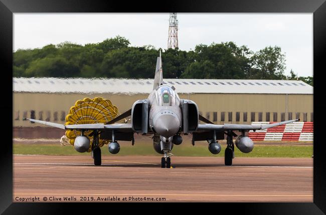 F-4E Phantom just after landing at RAF Fairford  Framed Print by Clive Wells