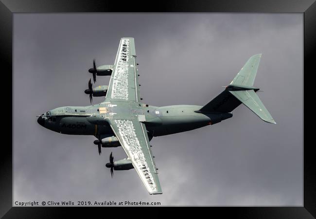Clean, sleek lines on A400M at RAF Fairford Framed Print by Clive Wells