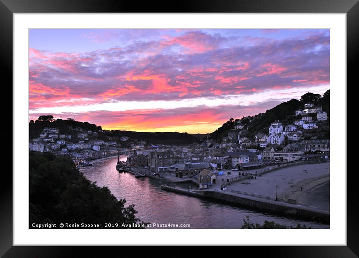 Vivid Sunset at Looe in South East Cornwall Framed Mounted Print by Rosie Spooner