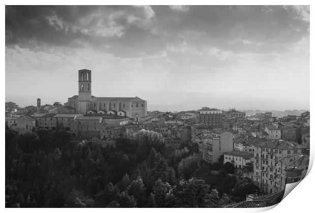Perugia at sunset Print by Rob Evans