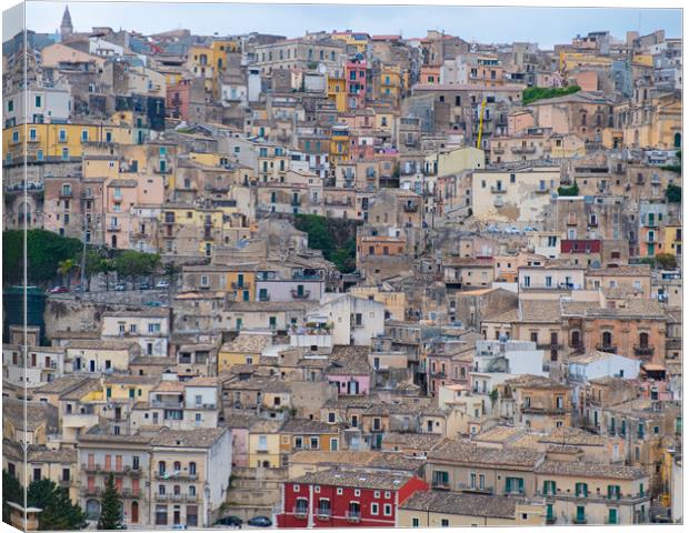 Many houses in Ragusa Canvas Print by Rob Evans