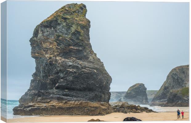 Awesome Bedruthan Steps Canvas Print by Andrew Michael