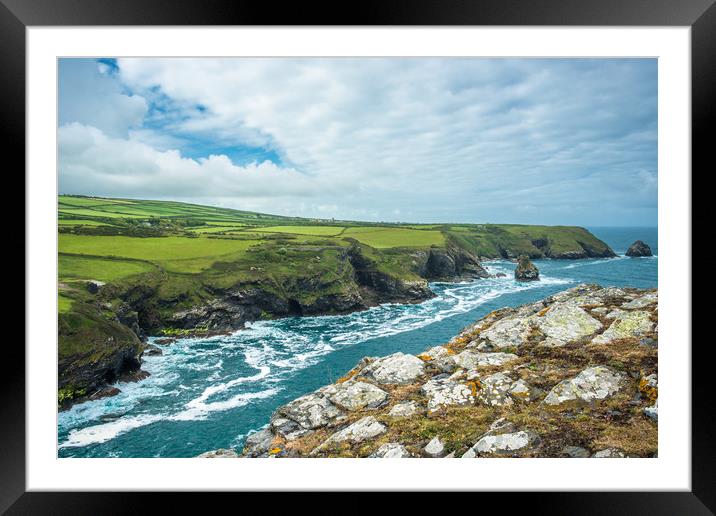 Boscastle coast Framed Mounted Print by Andrew Michael