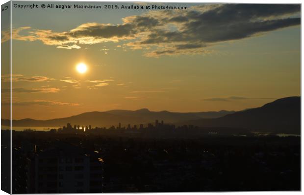 Sunset in Vancouver, Canada Canvas Print by Ali asghar Mazinanian
