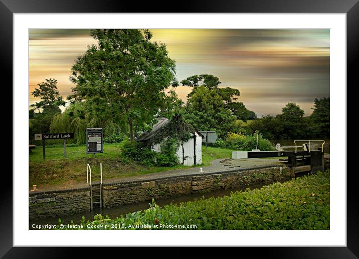 Saltford Lock Framed Mounted Print by Heather Goodwin