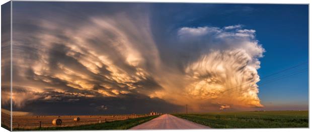Supercell sunset spectacular  Canvas Print by John Finney