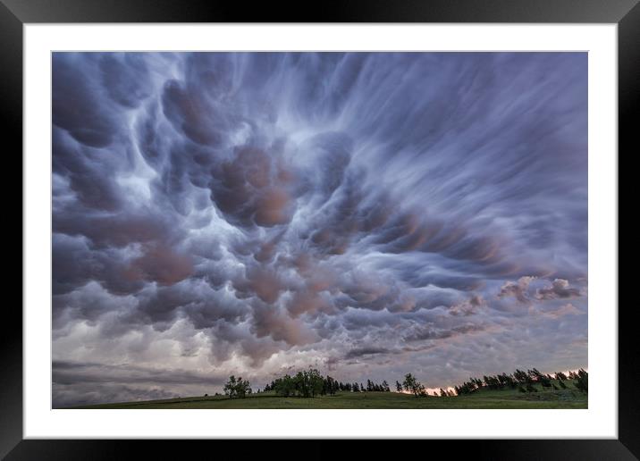 Mammatus clouds over Montana  Framed Mounted Print by John Finney