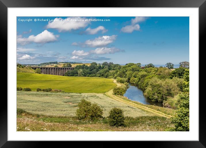 The River Aln and Alnmouth Railway Viaduct Framed Mounted Print by Richard Laidler