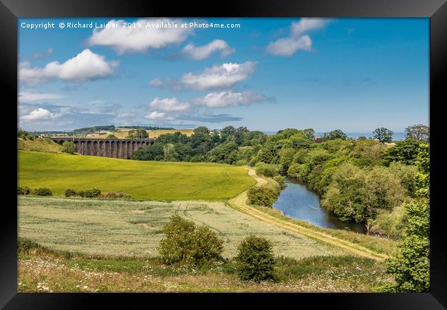 The River Aln and Alnmouth Railway Viaduct Framed Print by Richard Laidler