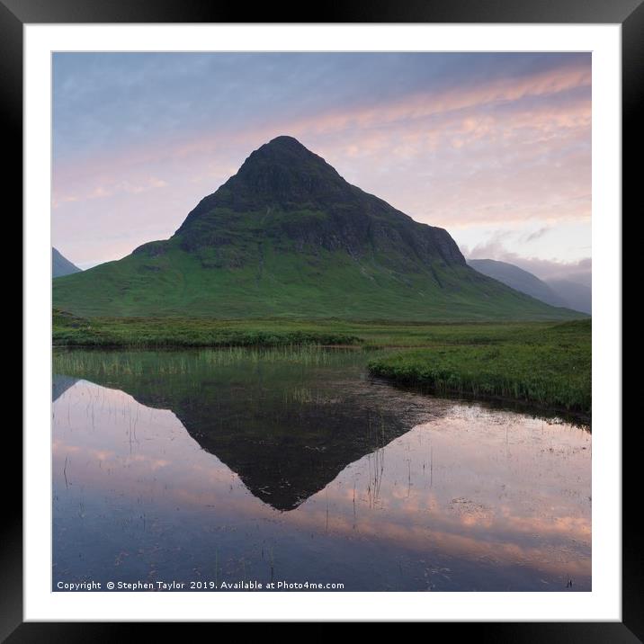 Buachaille Etive Beag Sunset Framed Mounted Print by Stephen Taylor