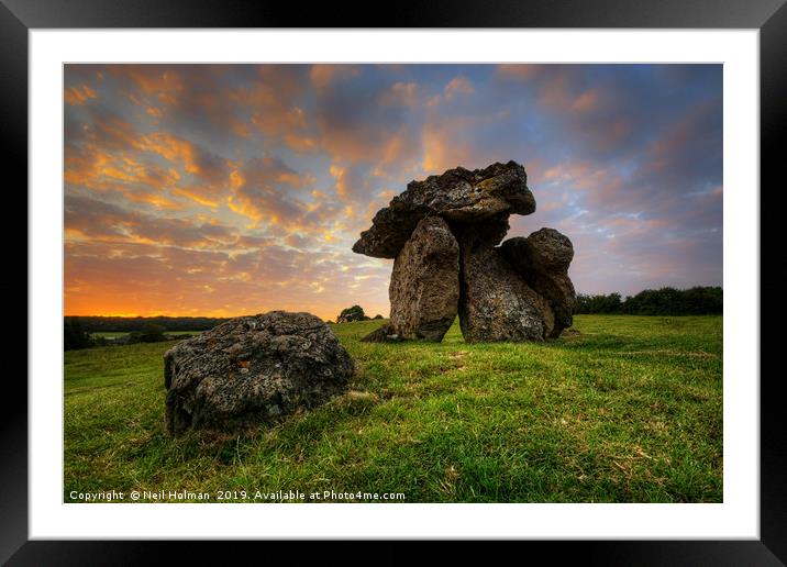  St Lythans Burial Chamber Framed Mounted Print by Neil Holman