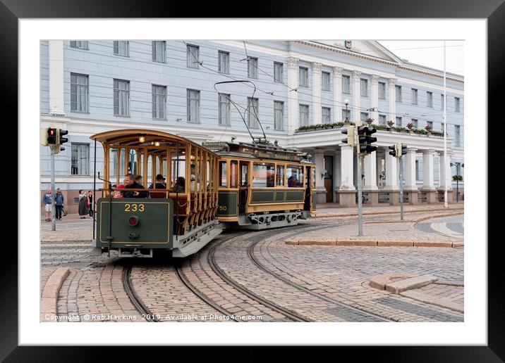Helsinki Classic Tram Framed Mounted Print by Rob Hawkins