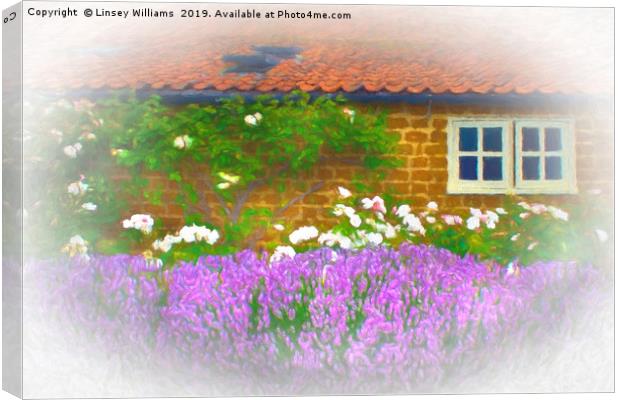 Lavender Cottage Canvas Print by Linsey Williams