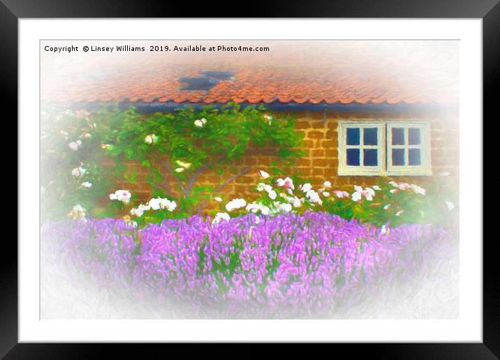 Lavender Cottage Framed Mounted Print by Linsey Williams