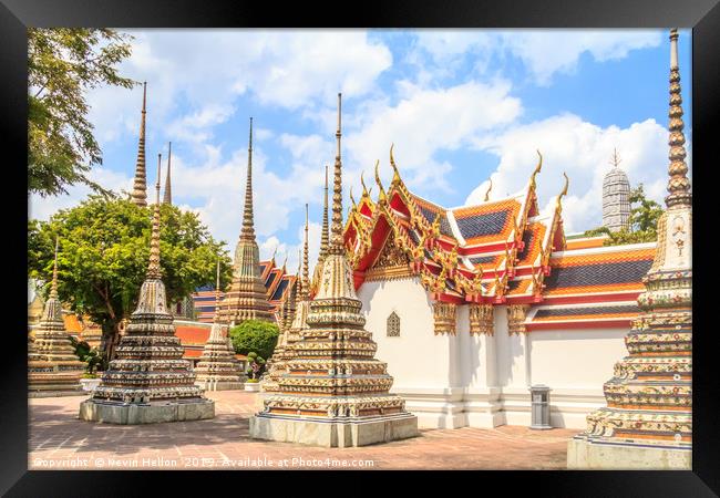 Stupas in Wat Pho Framed Print by Kevin Hellon