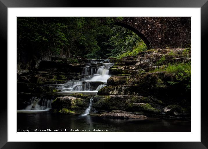 West Burton Waterfalla Framed Mounted Print by Kevin Clelland