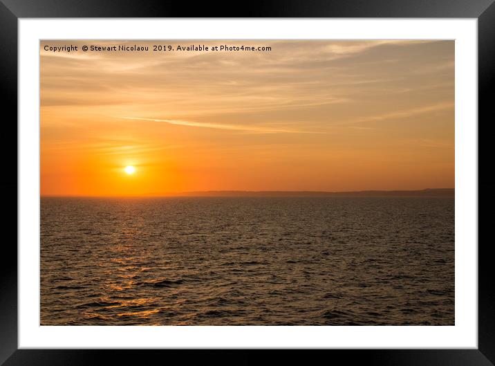 English Channel Sunset Framed Mounted Print by Stewart Nicolaou