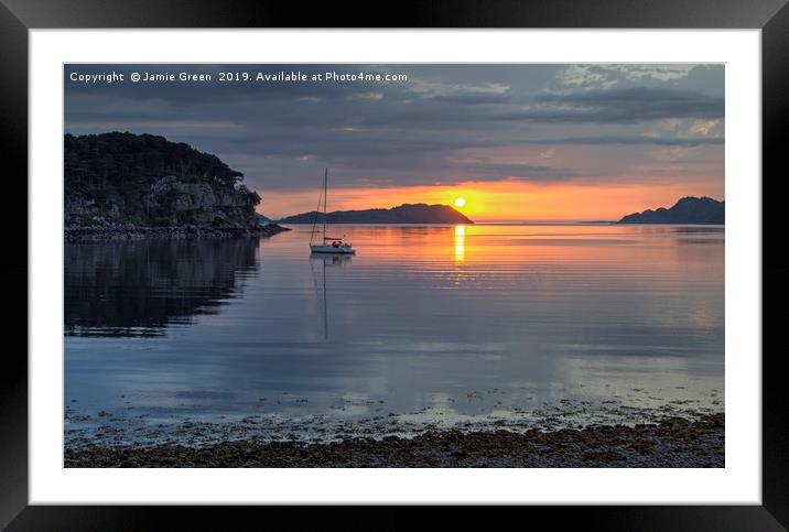Sunset on the Loch Framed Mounted Print by Jamie Green