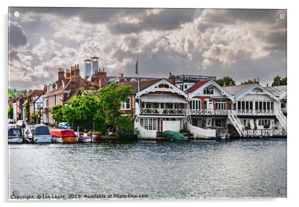 Boathouses At Henley on Thames Acrylic by Ian Lewis