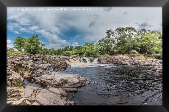 River Tees Horseshoe Falls above Low Force Framed Print by Richard Laidler