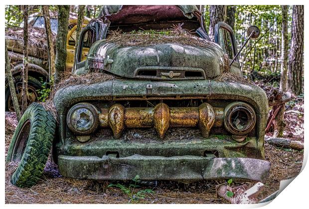 Green Ford Pickup with Massive Grill Print by Darryl Brooks