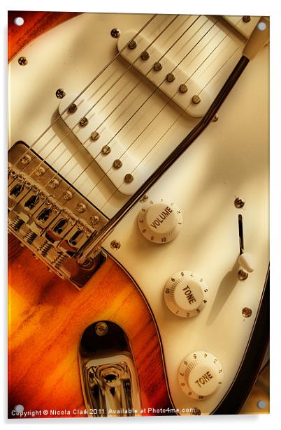 Electric Fender Guitar Acrylic by Nicola Clark