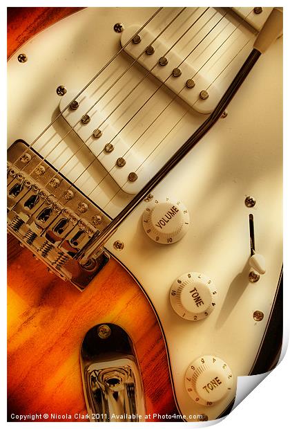 Electric Fender Guitar Print by Nicola Clark
