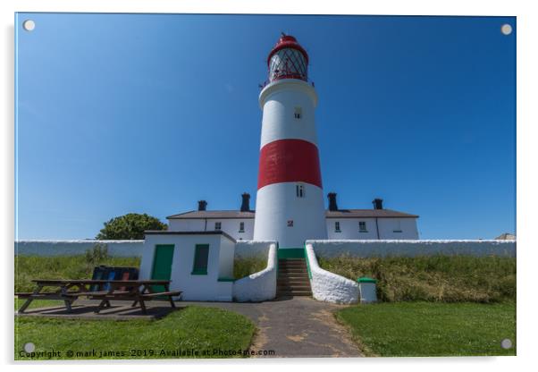 Souter Lighthouse on a sunny day Acrylic by mark james