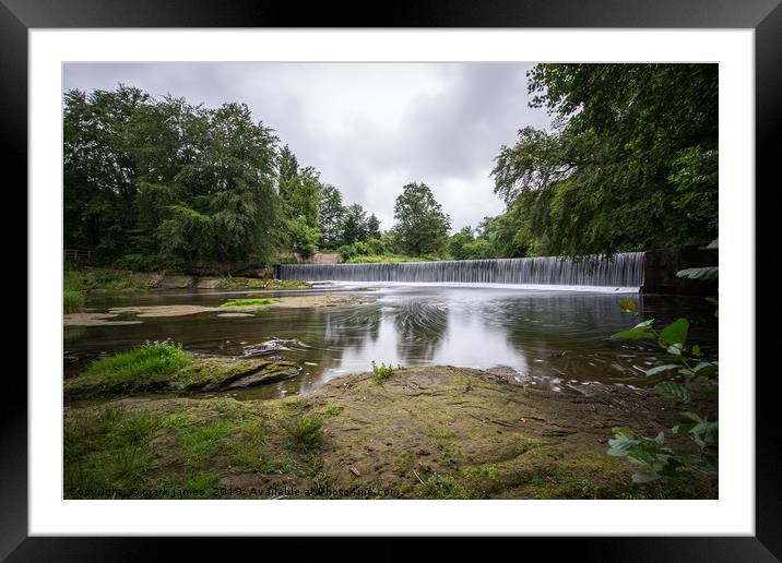 Guyzance Weir on the River Coquet Framed Mounted Print by mark james