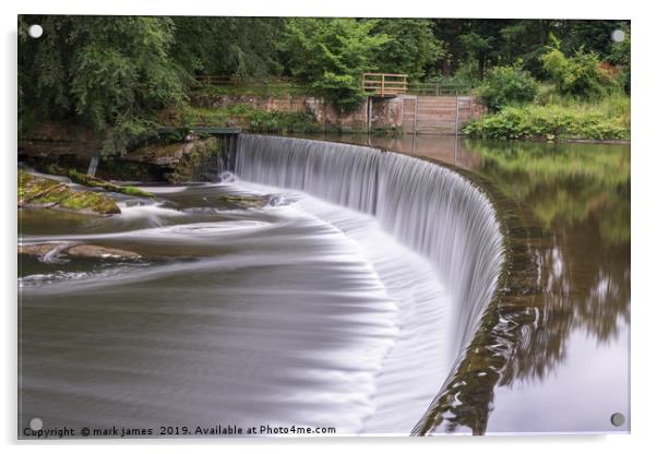 Guyzance Weir on the River Coquet Acrylic by mark james