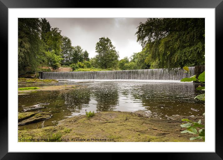 Guyzance Weir on the River Coquet Framed Mounted Print by mark james