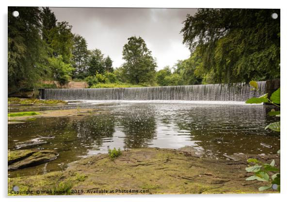 Guyzance Weir on the River Coquet Acrylic by mark james