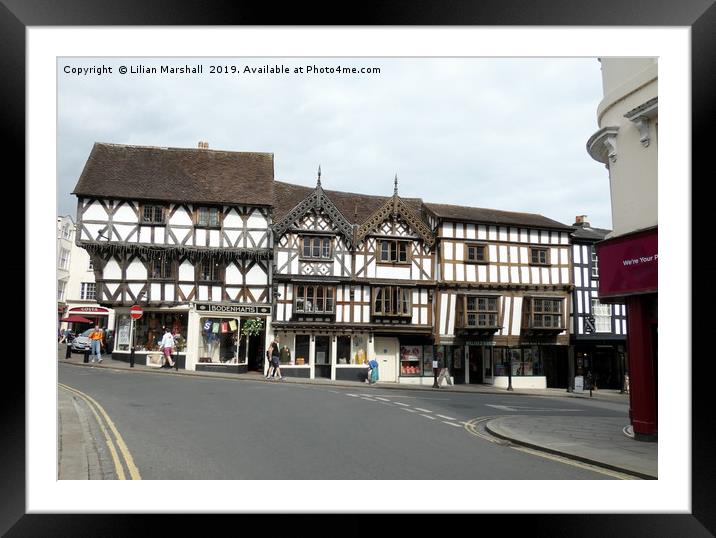 Broad Street Ludlow.  Framed Mounted Print by Lilian Marshall