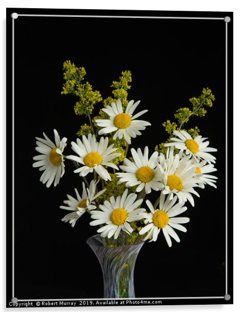 Wild Flowers in a Vase Acrylic by Robert Murray