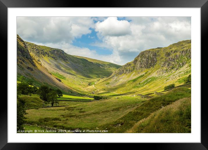 Gatescarth Pass from Longsleddale Lake District  Framed Mounted Print by Nick Jenkins